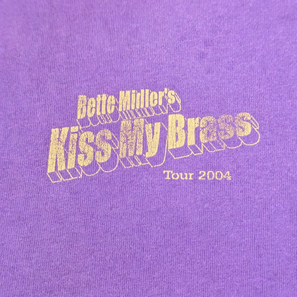Bette Midler's 2004 Vintage Kiss My Brass Tour Concert T-Shirt Purple XL